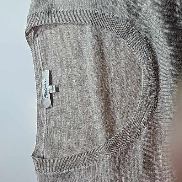 Madewell sweater scoop neck small oversized oat or creme 100٪ merino wool - Picture 7 of 9
